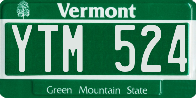 VT license plate YTM524