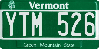 VT license plate YTM526