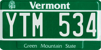VT license plate YTM534