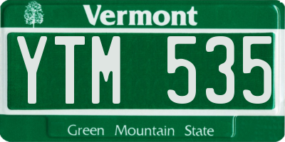 VT license plate YTM535