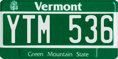 VT license plate YTM536