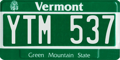 VT license plate YTM537