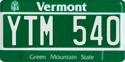VT license plate YTM540