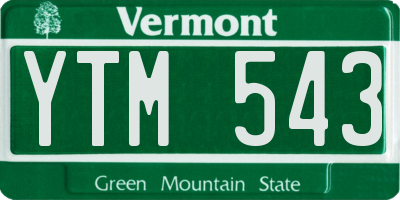 VT license plate YTM543