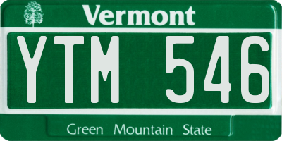 VT license plate YTM546