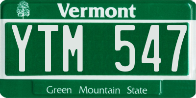 VT license plate YTM547