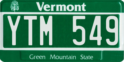VT license plate YTM549