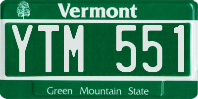 VT license plate YTM551