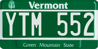 VT license plate YTM552