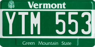 VT license plate YTM553