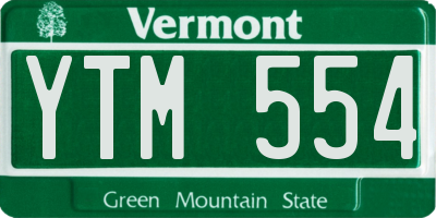 VT license plate YTM554