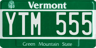 VT license plate YTM555