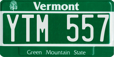 VT license plate YTM557