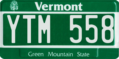 VT license plate YTM558