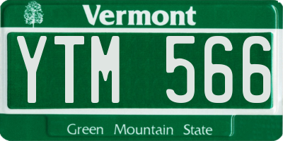 VT license plate YTM566