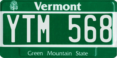 VT license plate YTM568