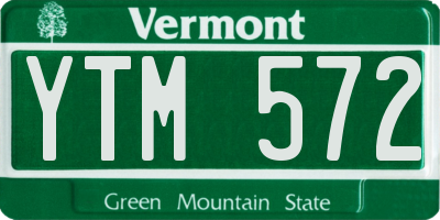 VT license plate YTM572