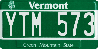 VT license plate YTM573