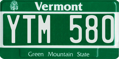 VT license plate YTM580