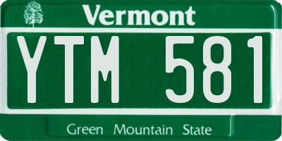 VT license plate YTM581