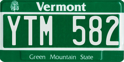 VT license plate YTM582