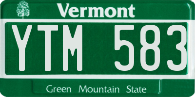 VT license plate YTM583