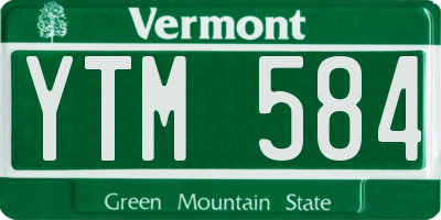 VT license plate YTM584