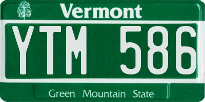 VT license plate YTM586