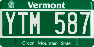 VT license plate YTM587