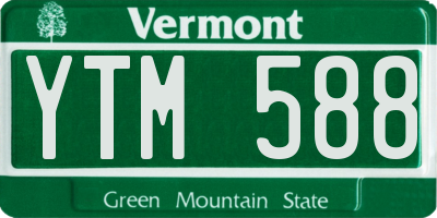 VT license plate YTM588