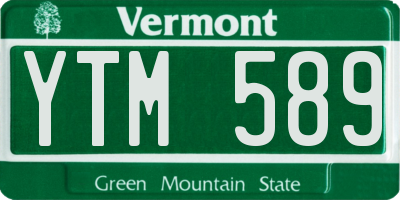VT license plate YTM589
