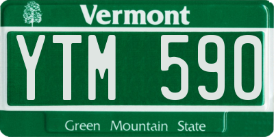 VT license plate YTM590