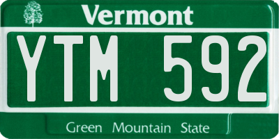 VT license plate YTM592
