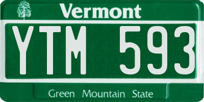 VT license plate YTM593
