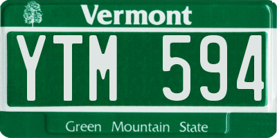 VT license plate YTM594