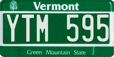 VT license plate YTM595