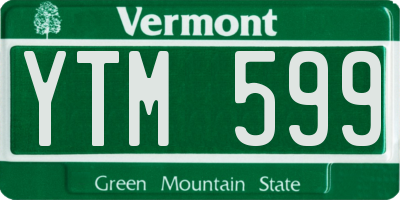 VT license plate YTM599