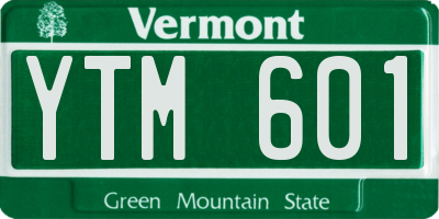 VT license plate YTM601