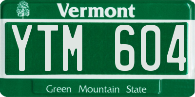 VT license plate YTM604