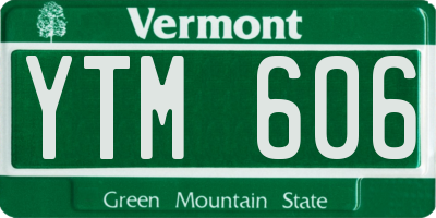 VT license plate YTM606