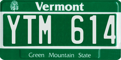VT license plate YTM614