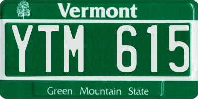 VT license plate YTM615