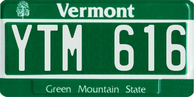 VT license plate YTM616