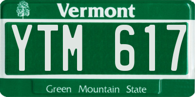 VT license plate YTM617