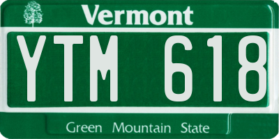 VT license plate YTM618