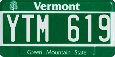 VT license plate YTM619