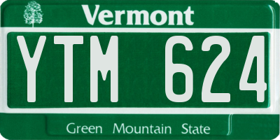 VT license plate YTM624