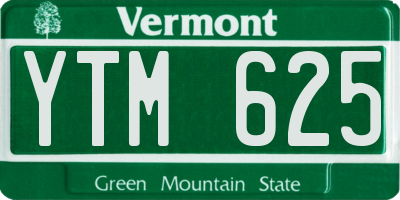 VT license plate YTM625