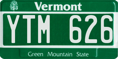 VT license plate YTM626