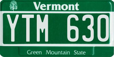VT license plate YTM630